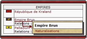 Actions dans les Empires