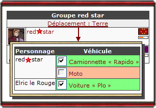 V&eacute;hicules du groupe